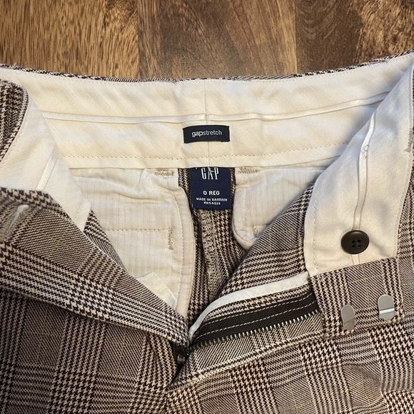 Women’s GAP Flare Pants - Tan Houndstooth Plaid - Picture 5 of 7